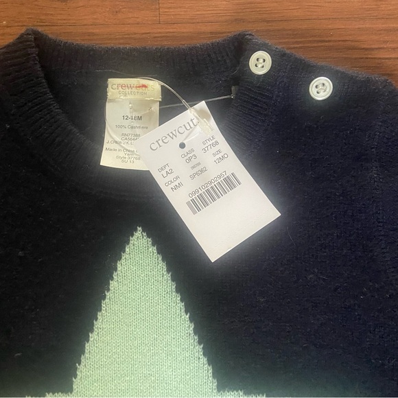 Crewcuts Infant Sweater - Navy and Mint Star - Picture 2 of 2